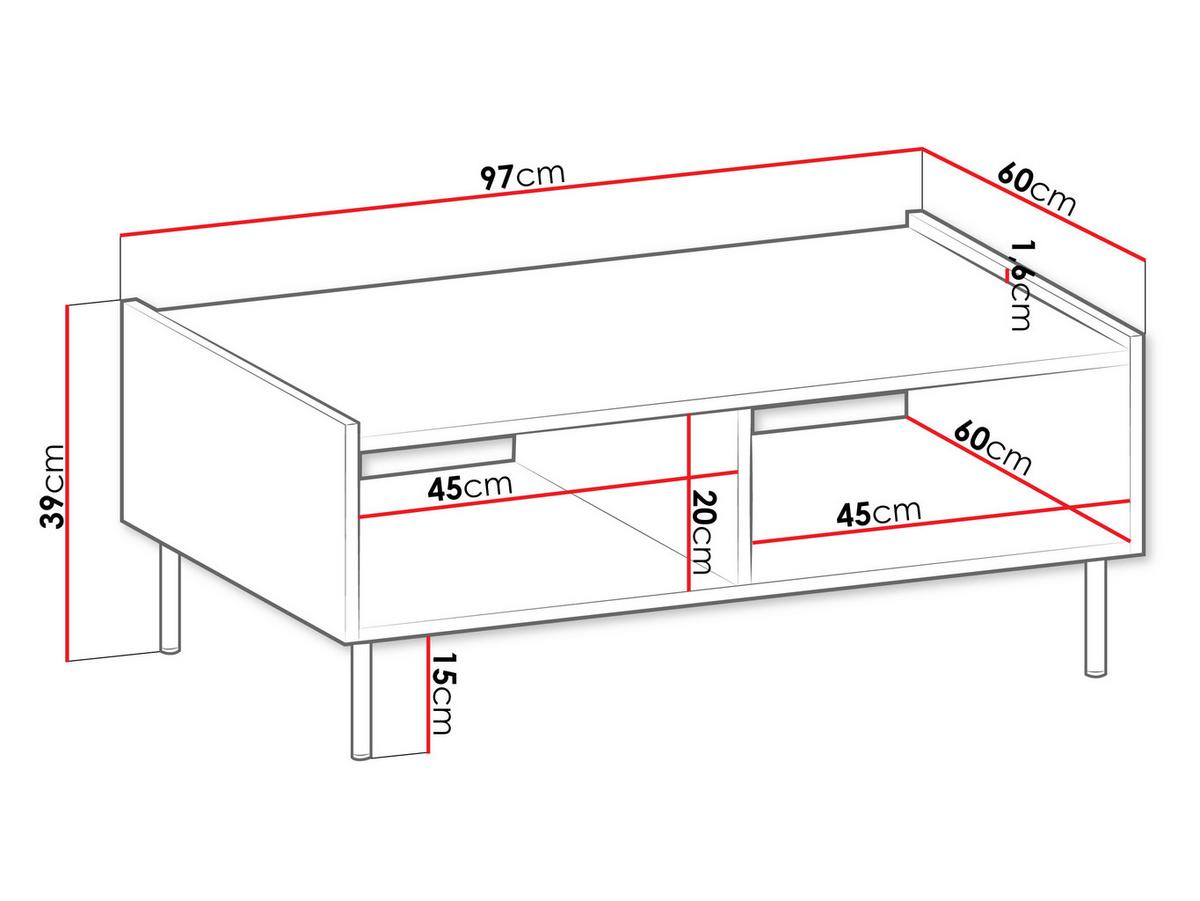 COUCHTISCH Tewos L97 - Nussbaumfarben/Schwarz, Holzwerkstoff/Metall (60/97/39cm) - MIRJAN24
