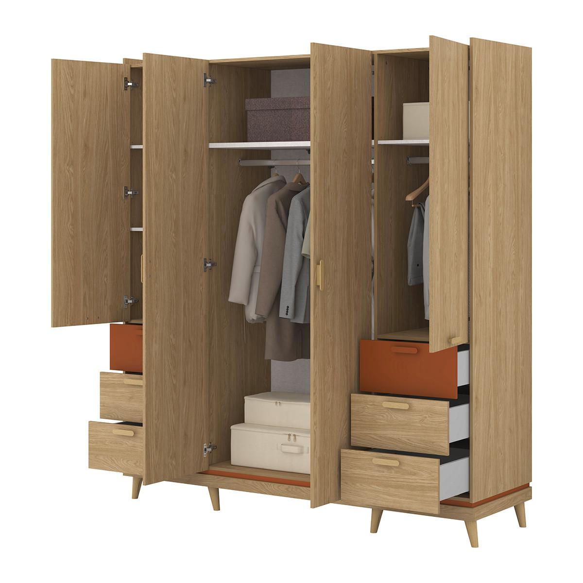 SCHRANK 4 Türen Sandy Holz - Braun, Holzwerkstoff (190/214.5/57.4cm) - Petits-meubles