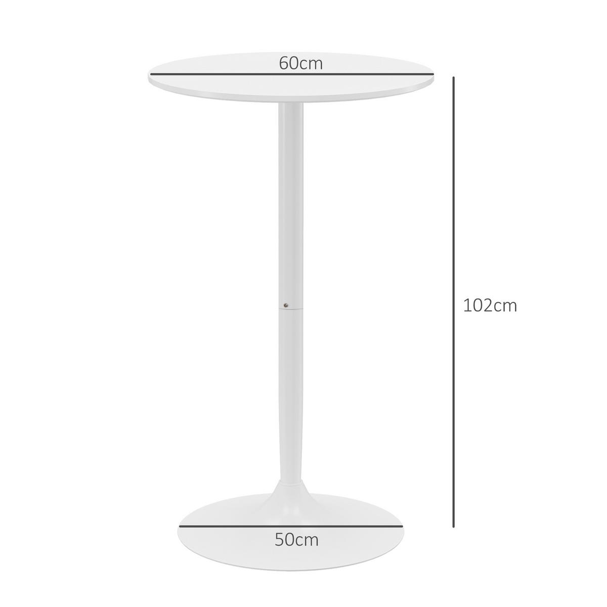 BARTISCH, MDF, Stahl, Weiß - Weiß, Kunststoff (60/60/102cm) - HOMCOM