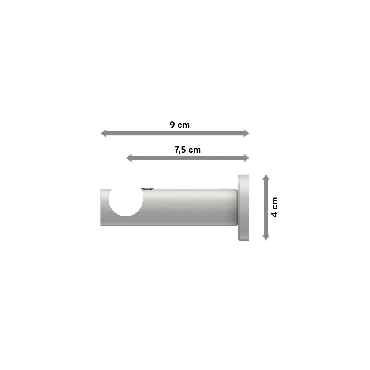 TRÄGER FÜR GARDINENSTANGEN 20 mm Ø, Platon 1-läufig, Weiß - Weiß, Metall (9/4/4cm) - INTERDECO