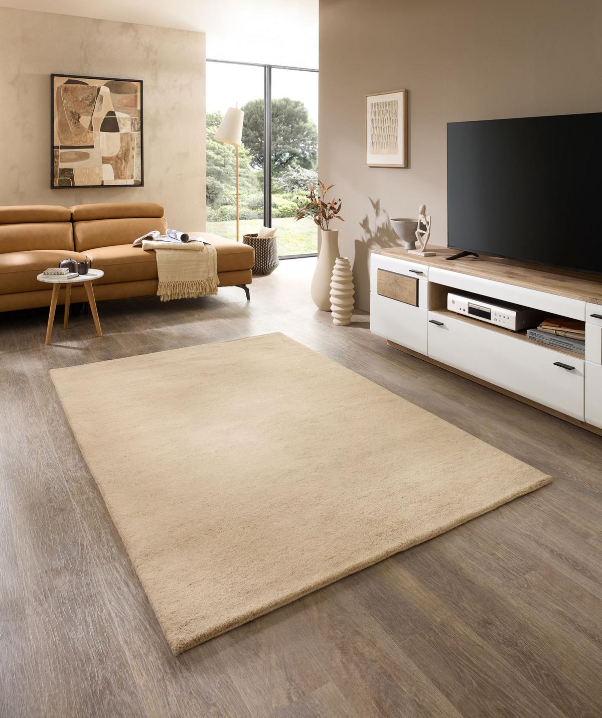 WOLLTEPPICH Terra 200x250 cm - Sandfarben, Textil (200/250cm) - Natur Pur