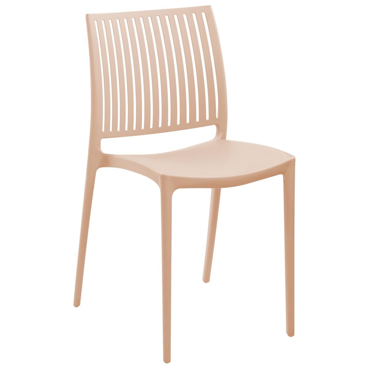 GARTENSTUHL 4er-Set Sandbeige Illumani - Sandfarben, Kunststoff (42/80/48cm) - Beliani
