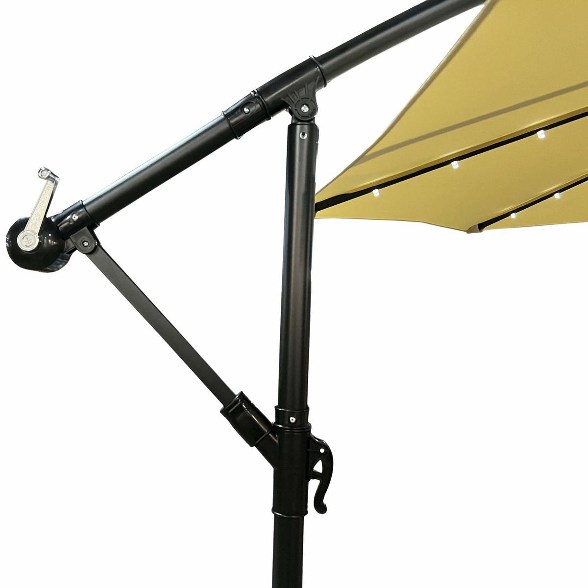 GARTENSCHIRM mit LED, Solar Beige 300/245/300 - Beige, Textil/Metall (300/300cm) - RAUMHIRSCH FURNITURE
