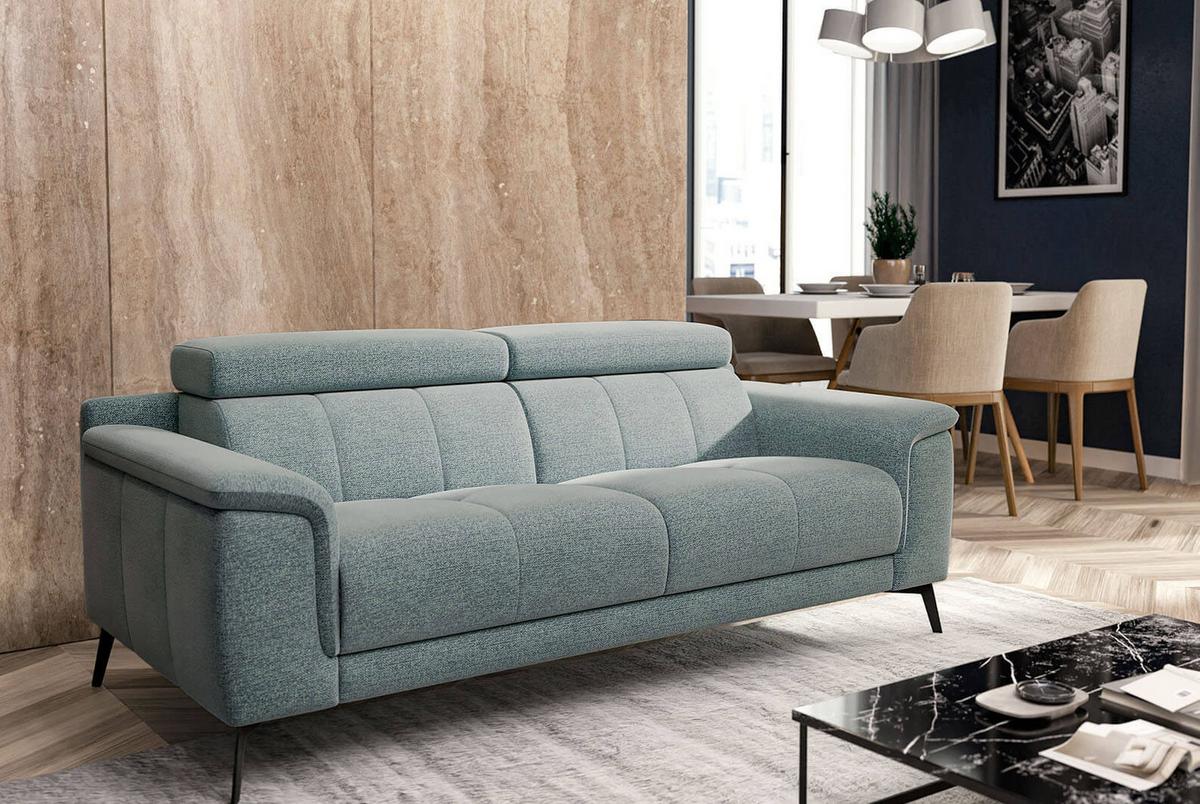SOFA FIERO 3-Sitzer, mintgrün - Schwarz/Mintgrün, Holzwerkstoff/Textil (212/82/103cm) - Wozimo