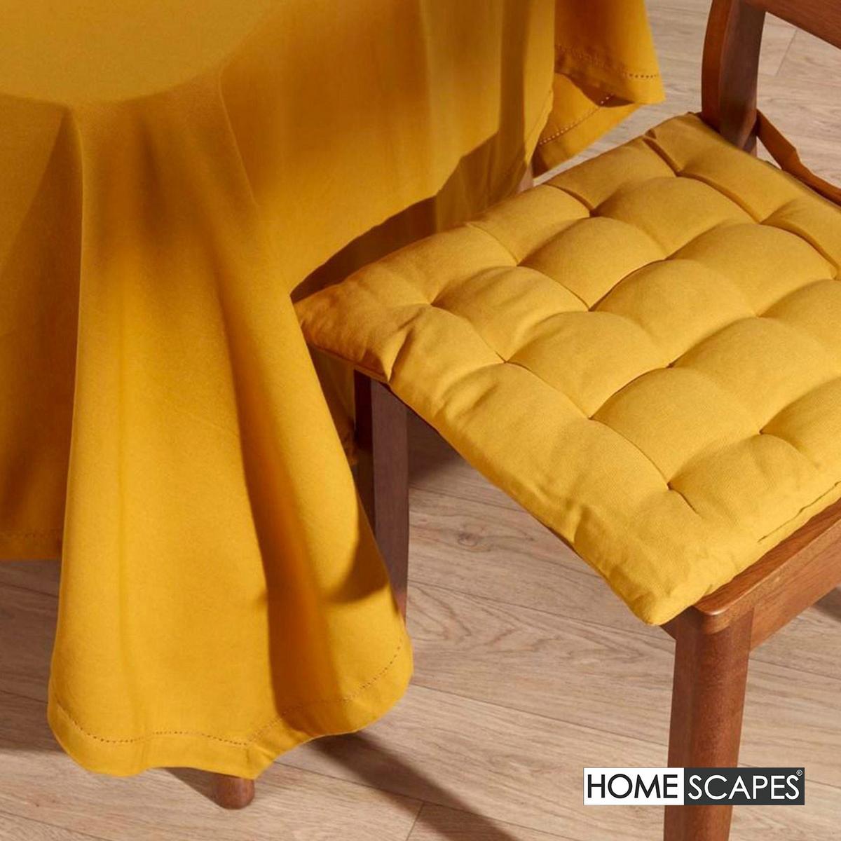 TISCHDECKE senfgelb rund 178 cm, 100% Baumwolle - Dunkelgelb, Textil (178/178cm) - Homescapes