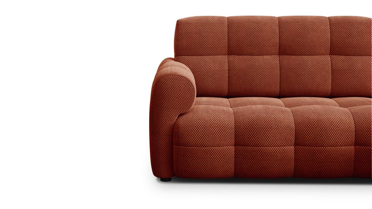 ECKSOFA MELLOW 3-Sitzer, dunkelorange - Dunkelorange/Schwarz, Holz/Textil (232/156cm) - Wozimo