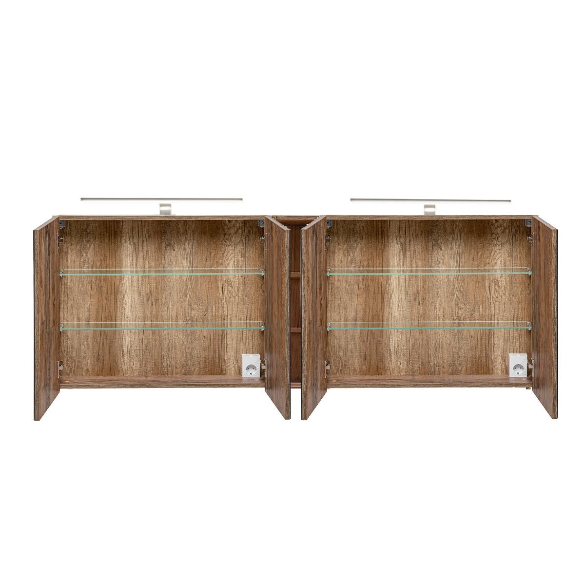 BADMÖBEL 180cm Eros 2er-Set Taupe - Taupe, Holzwerkstoff (180/48/46cm) - Petits-meubles