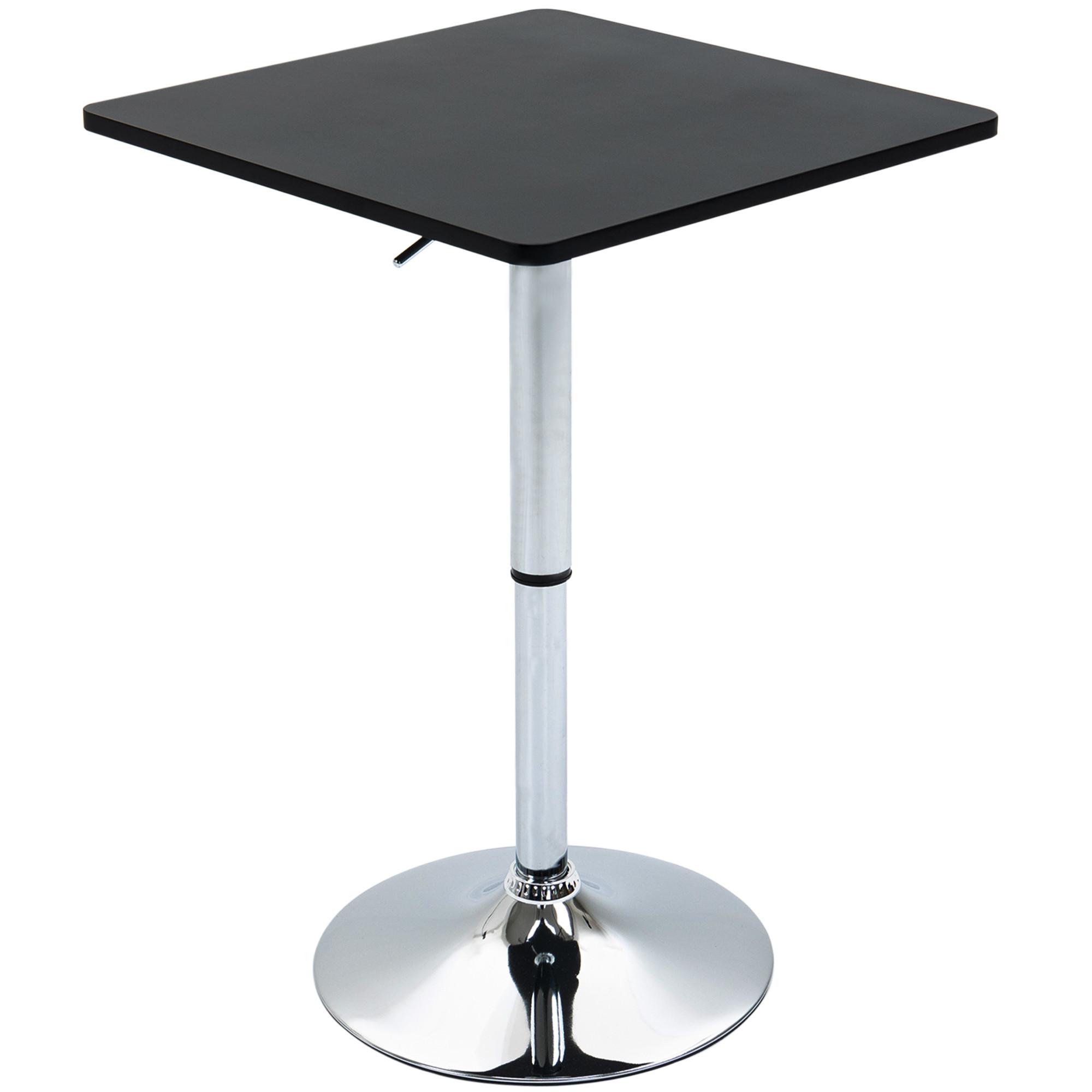 BARTISCH Höhenverstellbar Stehtisch mit Drehbar Tischplatte für Wohnzimmer - Schwarz, Holzwerkstoff (60/60/91cm) - HOMCOM