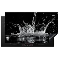 HERDABDECKPLATTE Wasser - Spritzwasser - Schwarz Induktionsschutz 91.6x52.7 cm - Schwarz, Kunststoff (91.6/52.7/0.2cm) - MuchoWow