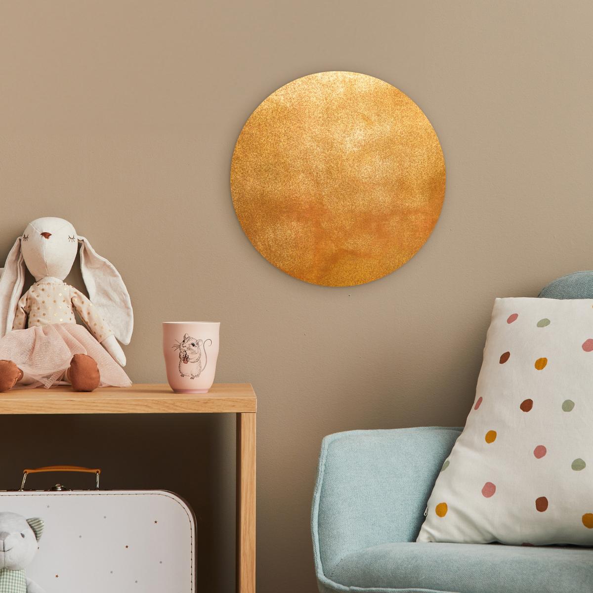 WANDBILD Eisen - Rost - Gold - Metall - Luxus Deko Wohnzimmer 30x30 cm - Goldfarben, Kunststoff (30/30cm) - MuchoWow