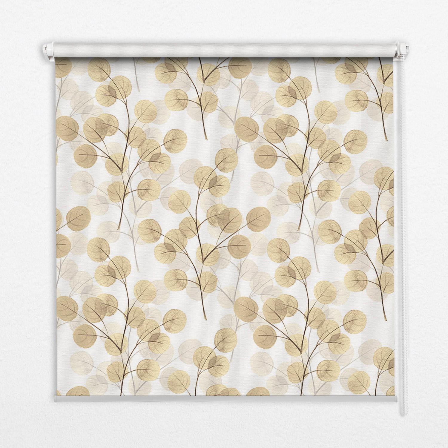 INNENROLLO - Fensterrollo - Rollo - 90x140 cm - Gelbe Zweige - Gelb, Kunststoff (90/140/0.5cm) - TULUP