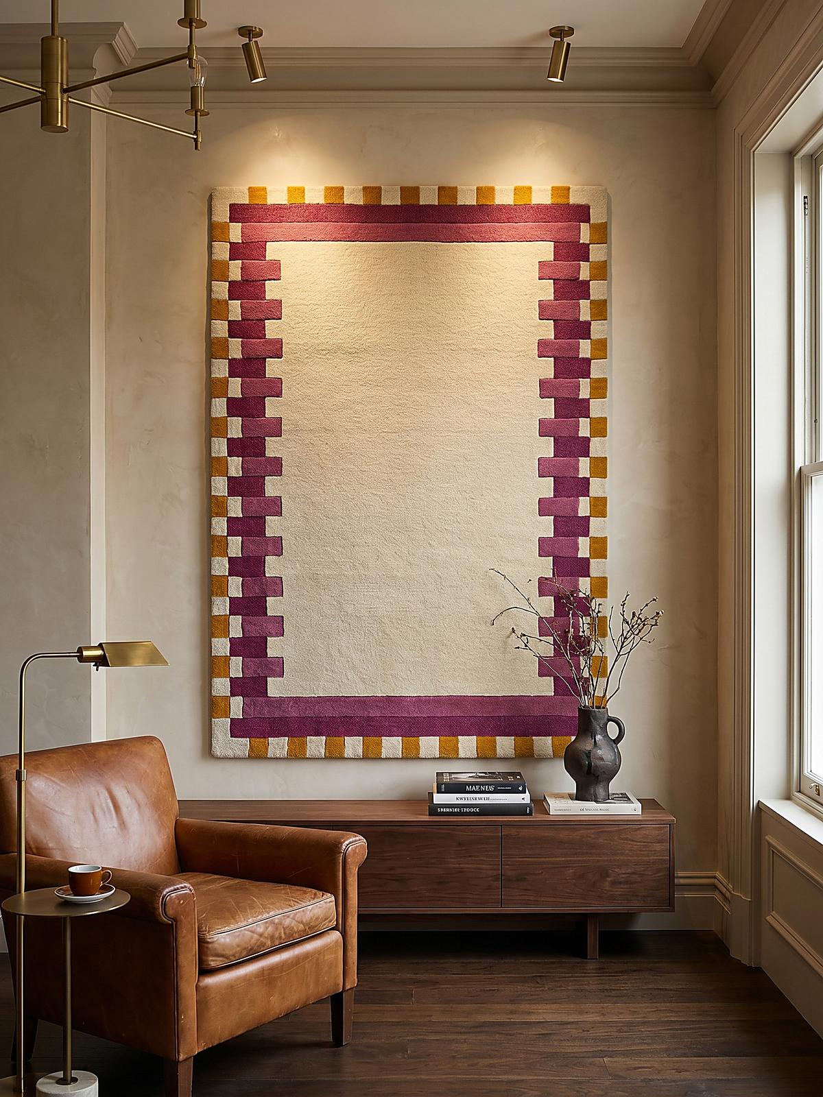 WOLLTEPPICH WENSUM, geometrisch, Rosa-Gelb, 200 x 290 cm - Rosa, Textil (290/200cm) - KADIMA DESIGN