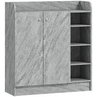 SCHUHSCHRANK Spanplatte MDF Grau - Grau, Holzwerkstoff (30/90/83cm) - HOMCOM