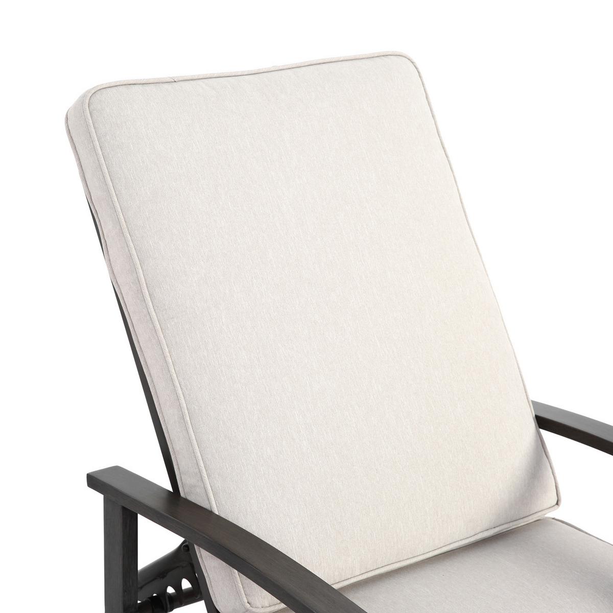 SONNENLIEGE 204 cm Aluminium Dunkelgrau Verstellbare Relaxliege mit Polster - Beige, Metall (58/100/204cm) - Urban Meuble