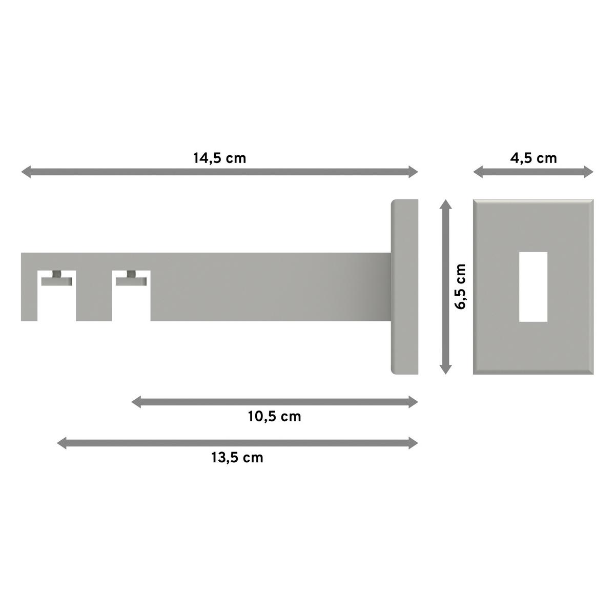 TRÄGER FÜR GARDINENSTANGEN INNENLAUF 14x35 mm, Smartline 2-läufig lang, Weiß - Weiß, Metall (14.5/6.5/4.5cm) - INTERDECO