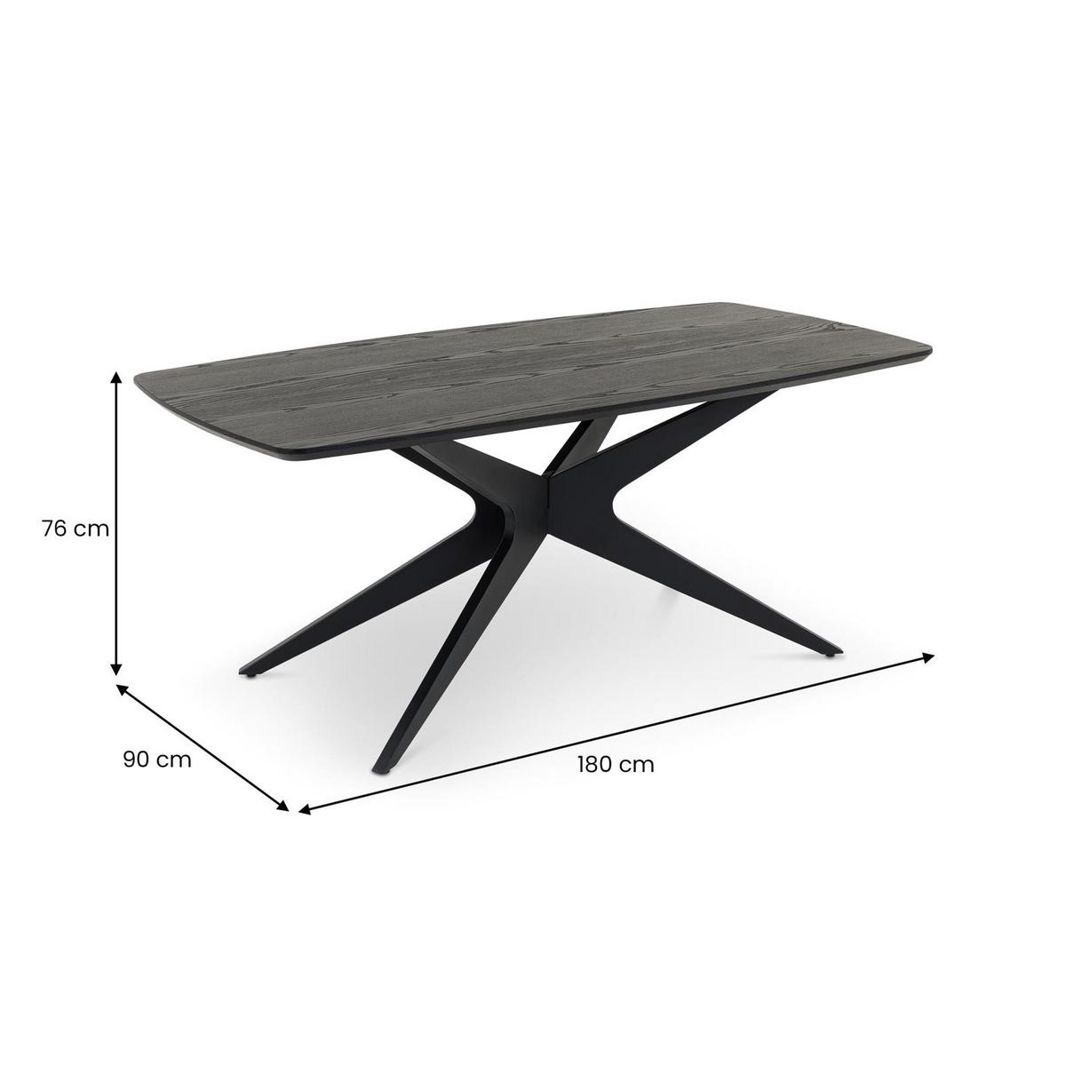 ESSTISCH TAVO schwarz - Schwarz, Holzwerkstoff (90/180/76cm) - IDIMEX