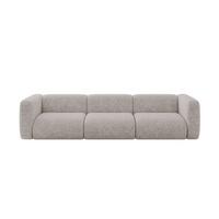 MODULARES Sofa 3-SITZER MIRA-S2 319x89x70 Hellgrau cm Velours - Hellgrau/Schwarz, Holzwerkstoff/Kunststoff (319/70/89cm) - ALTDECOR