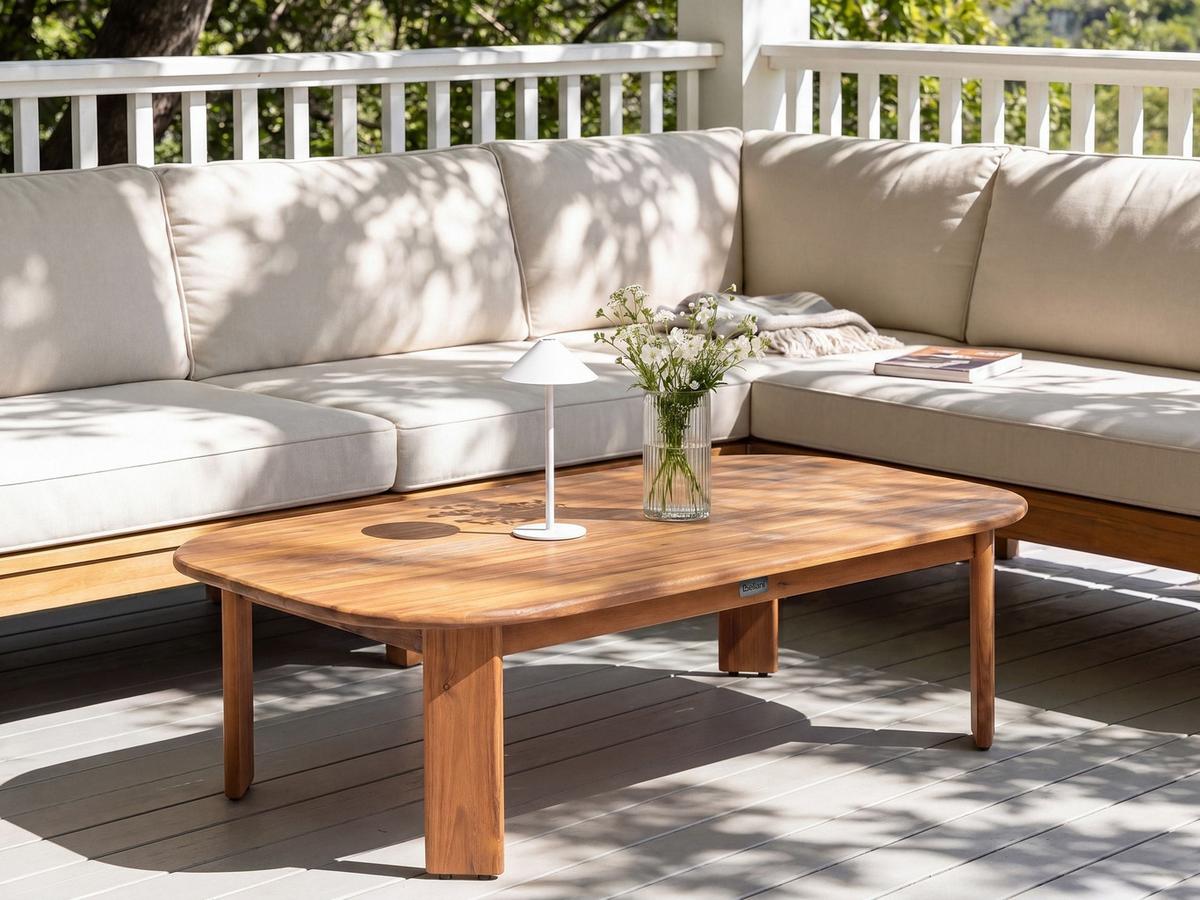 OUTDOOR-COUCHTISCH 120/80 cm Akazienholz Braun Talsano - Braun, Holz (120/80/36cm) - Beliani