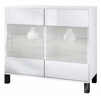 KOMMODE Bari Weiß Hochglanz - Weiß Hochglanz, Holzwerkstoff (92.5/84.5/35cm) - Vladon