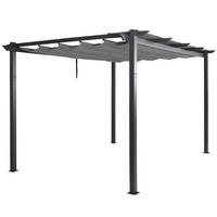 PERGOLA Grau - Grau, Metall (400/240/300cm) - MCW