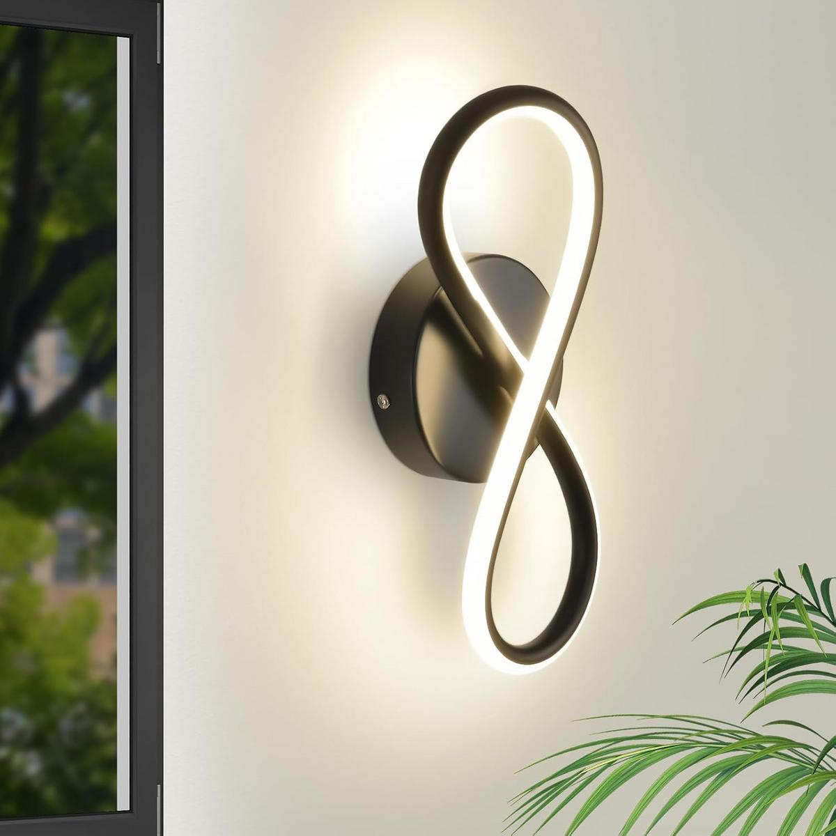 LED - WANDLEUCHTE Wellthar 12.0/9.0/31.0 cm - Schwarz, Kunststoff (12/9/31cm) - ZMH