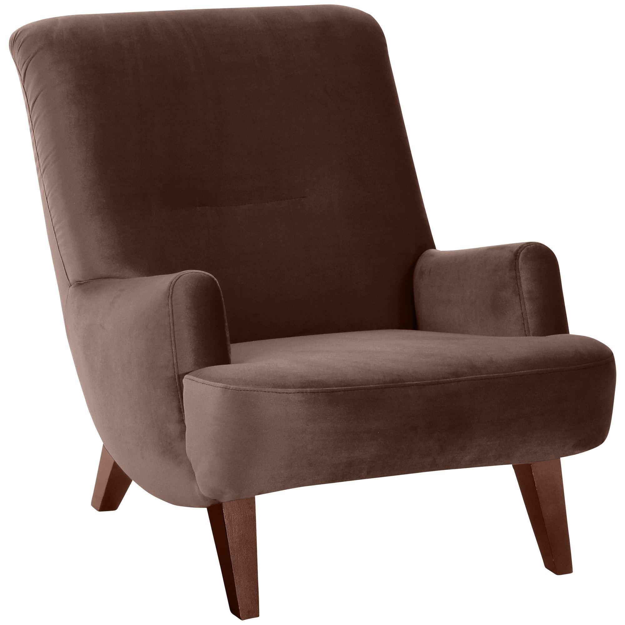 SESSEL Kajsa 71x80x101 Bezug Samtvelours Buche nussbaum/braun - Nussbaumfarben/Braun, Kunststoff (101/80/71cm) - 58aufmkessel