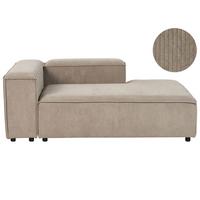 CHAISELONGUE-LINKSSEITIGE Cord Hellbraun Ardal - Hellbraun/Schwarz, Textil (119/68/180cm) - Beliani