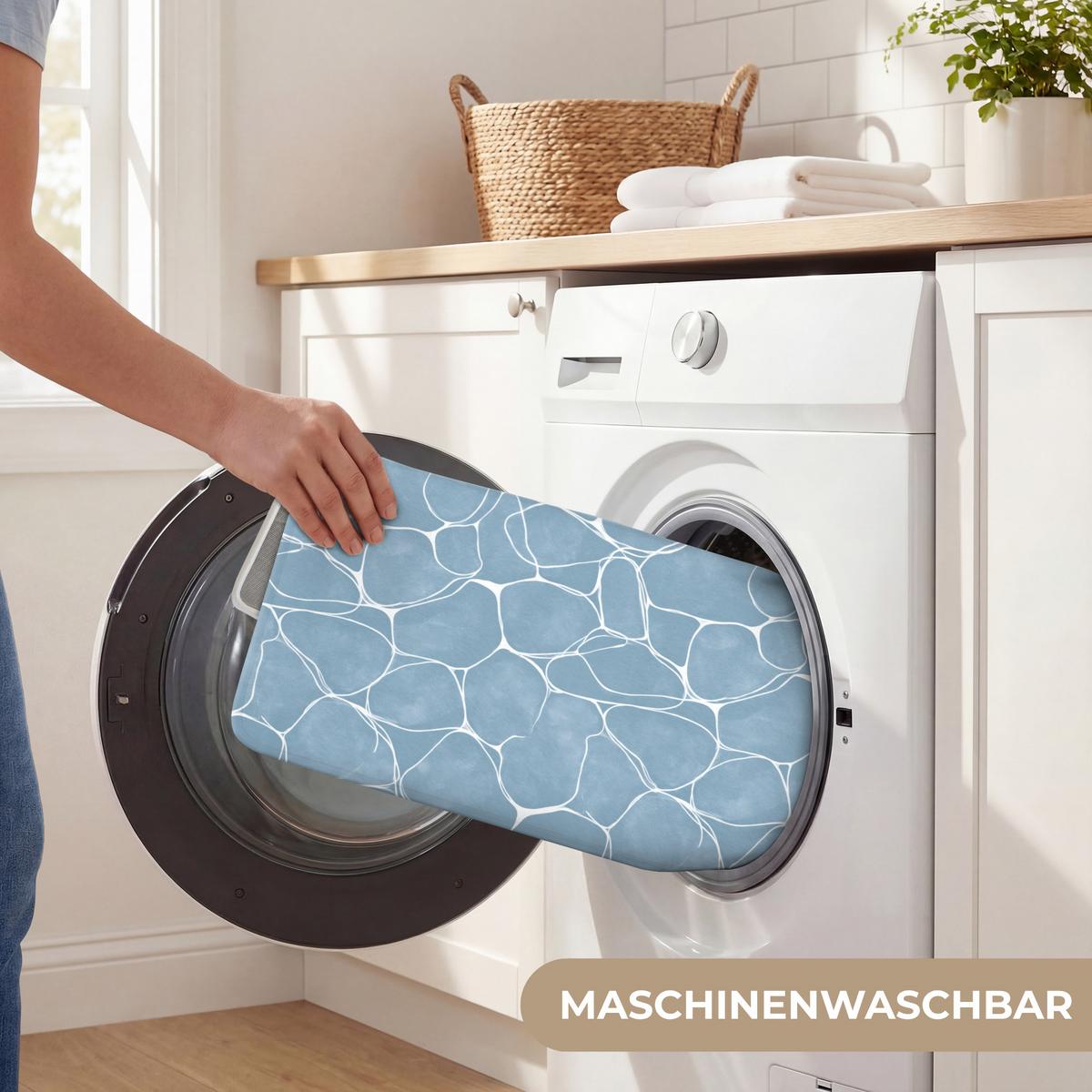 WC-VORLEGER Organisch - Muster - Blau WC Teppich 40x60 cm - Hellblau, Textil (40/1cm) - OnlyWow