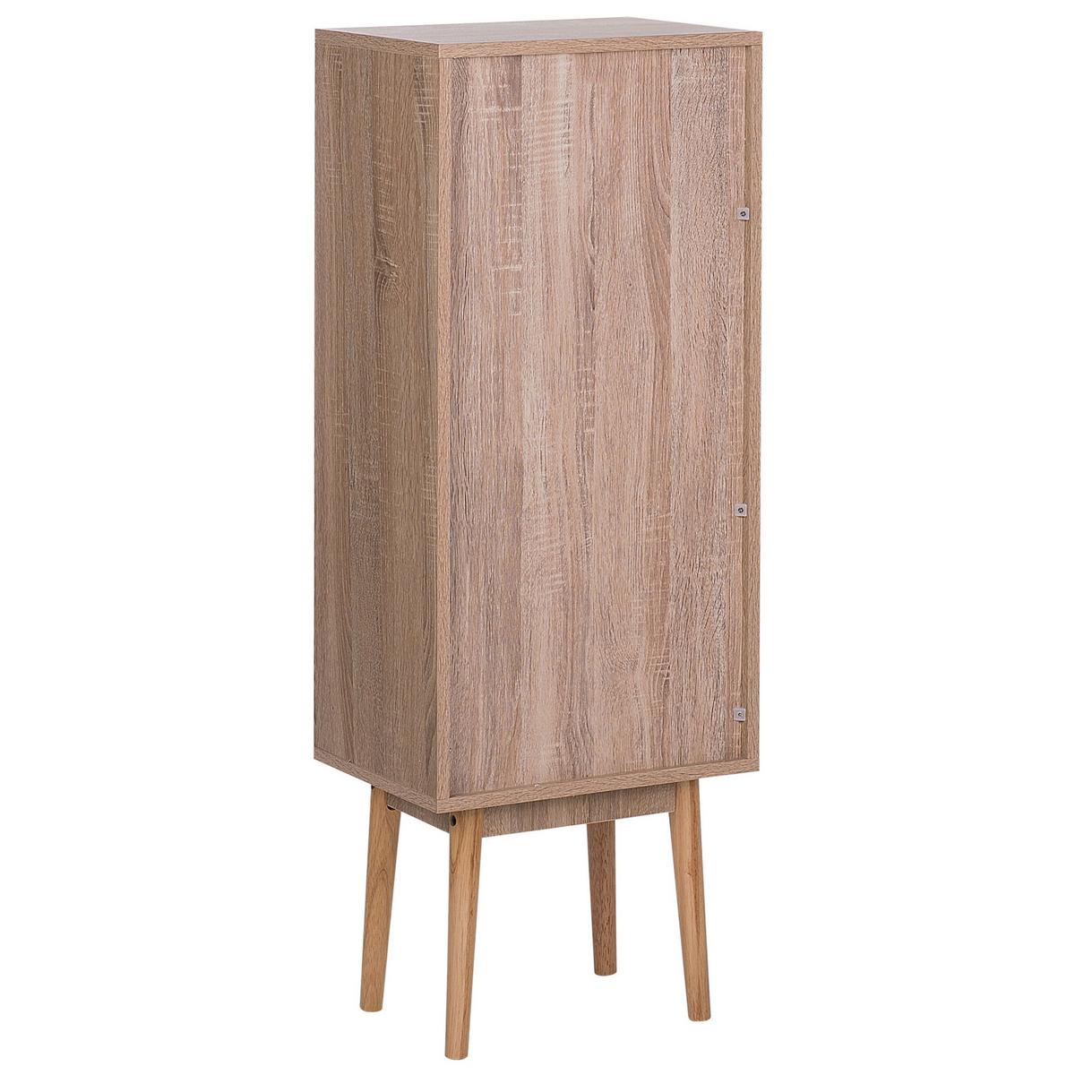 KOMMODE 5 Schubladen heller Holzfarbton/weiß Foley - Hellbraun/Blau, Holzwerkstoff (40/112/30cm) - Beliani
