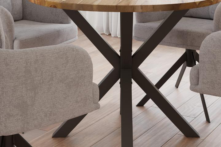 Esstisch Tischbeine dreibeinig Eisen pulverbeschichtet schwarz eckig