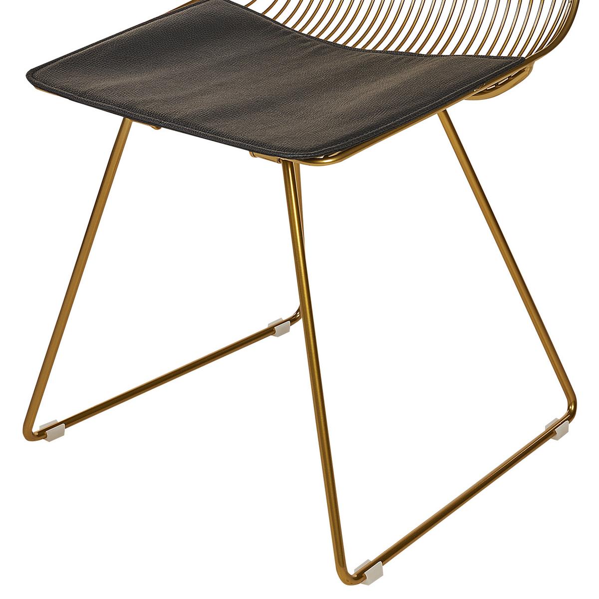 ESSZIMMERSTUHL 2er-Set Metall Gold Beatty - Goldfarben, Textil/Metall (51/79/48cm) - Beliani