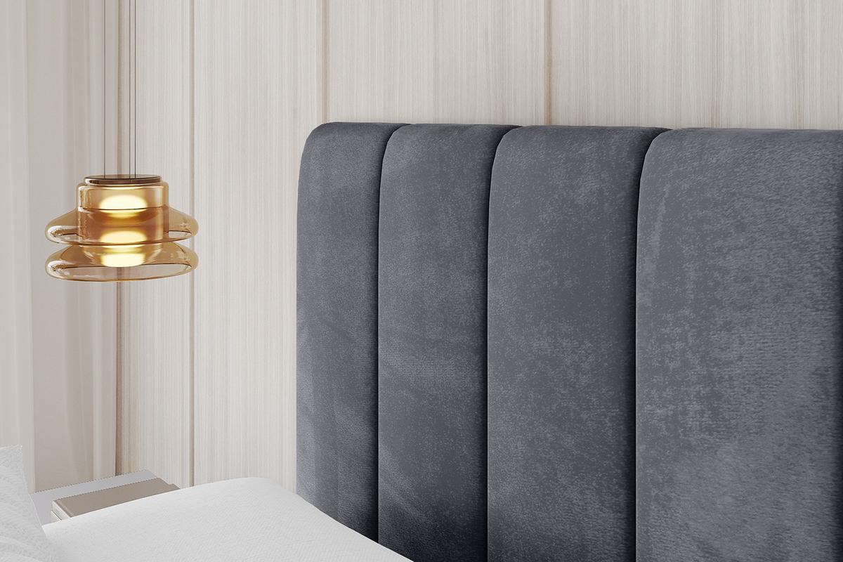 POLSTERBETT mit Bettkasten und Lattenrost, Bett mit Matratze H3/H4 - FINO 180x200 Dunkelgrau - Dunkelgrau, Holzwerkstoff/Textil (180/200cm) - ALTDECOR