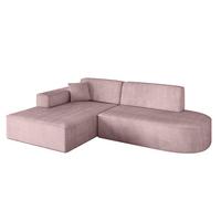 ECKSOFA Ottomane Links IREA-L1-v4 - 232x165x77 cm Rosa - Rosa, Holzwerkstoff/Textil (232/165cm) - ALTDECOR