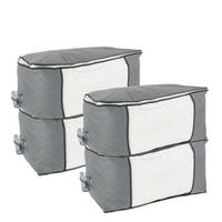 AUFBEWAHRUNGSTASCHEN 4er-Set für Kleidung, Kissen, Decken - Grau, Textil (37.5/34/59.5cm) - Intirilife