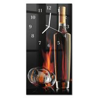 WANDUHR aus Glas 30x60 cm - Alkohol - Schwarz, Glas (30/60/0.4cm) - TULUP