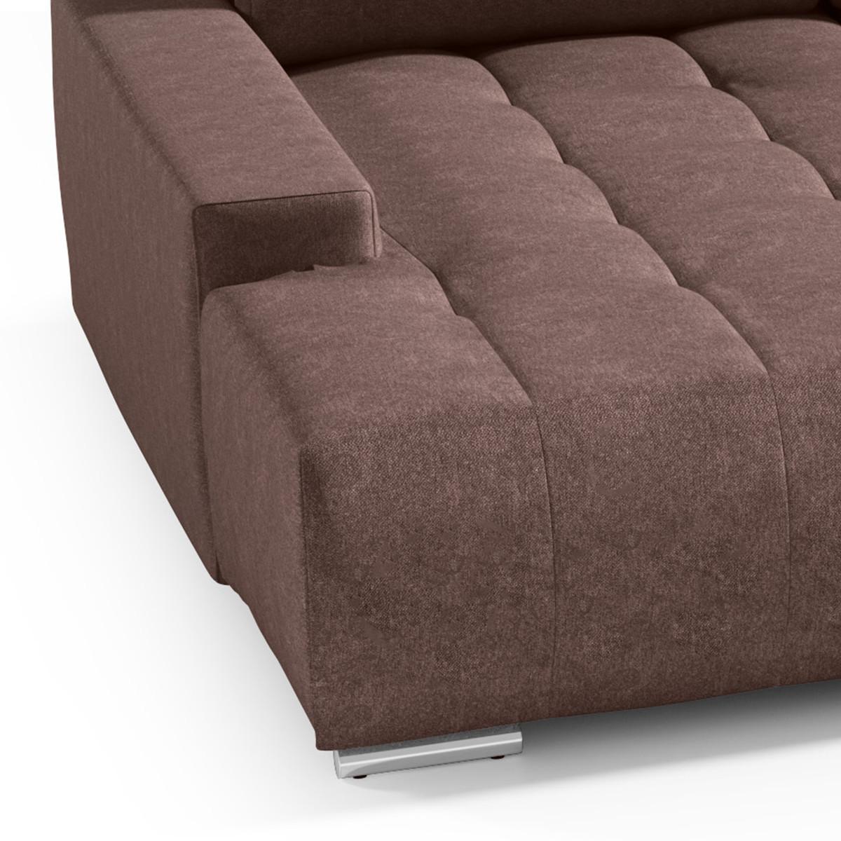 PANORAMASOFA Jonas 5 Sitzplätze Braun - Braun, Holzwerkstoff (350/85/185cm) - Petits-meubles