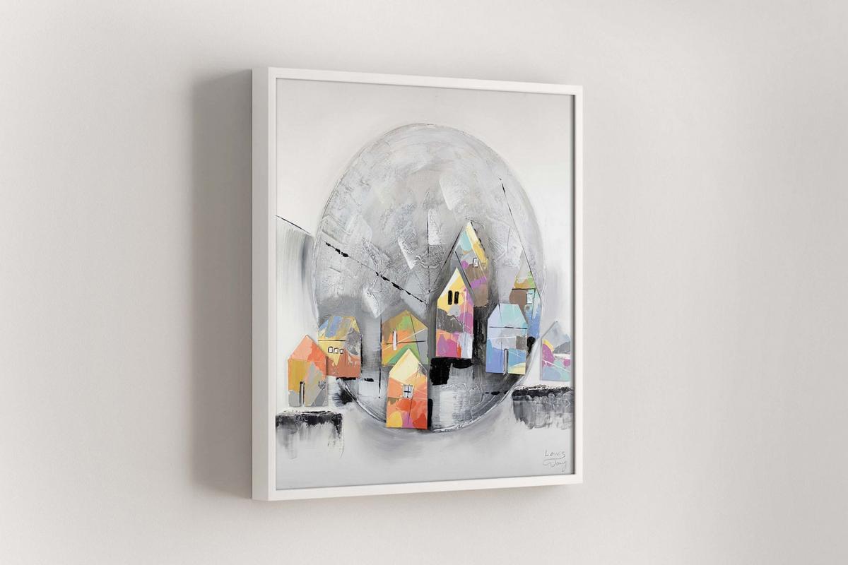ACRYLBILD HANDGEMALT 80/80 cm - Grau, Holz/Textil (80/80cm) - KUNSTLOFT
