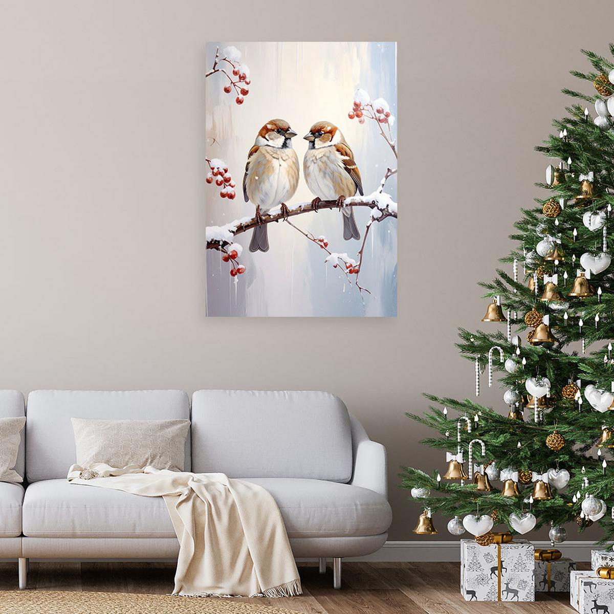 LEINWANDBILD Weihnachten 60x90cm - Grau, Textil (60/90cm) - Feeby