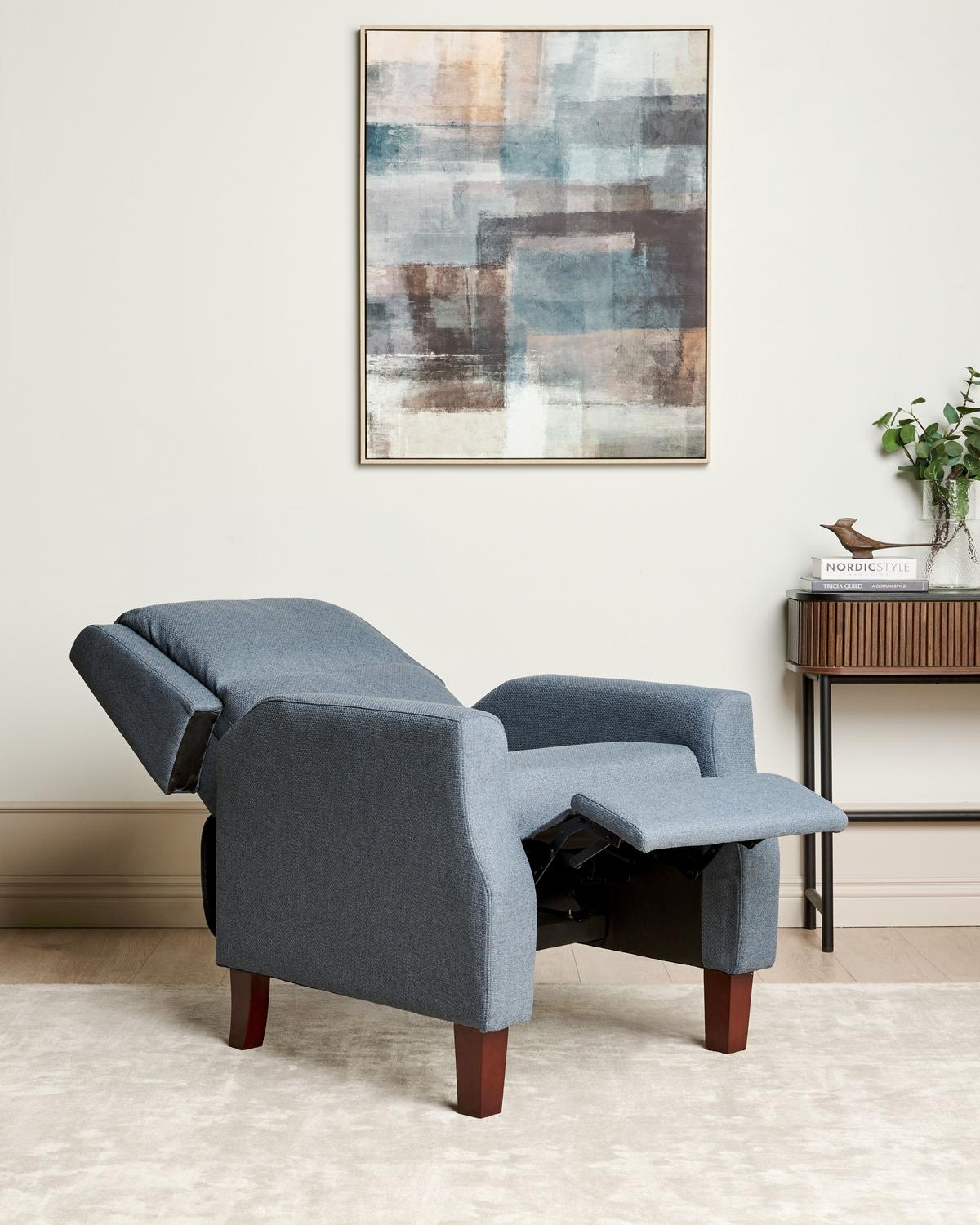 SESSEL dunkelblau verstellbar Egersund - Dunkelblau, Textil (75/97/92cm) - Beliani