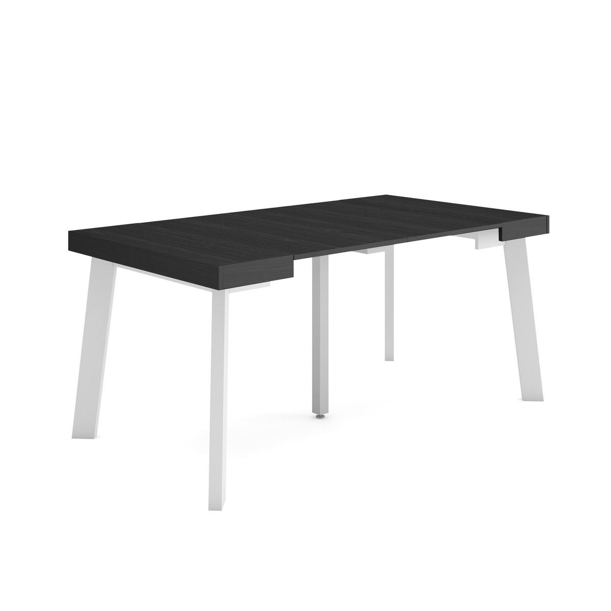 ESSTISCH ausziehbar 58 bis 160cm, für 8 Gäste, schwarz, 58/90/73cm - Schwarz, Holzwerkstoff (90/160/73cm) - Skraut Home