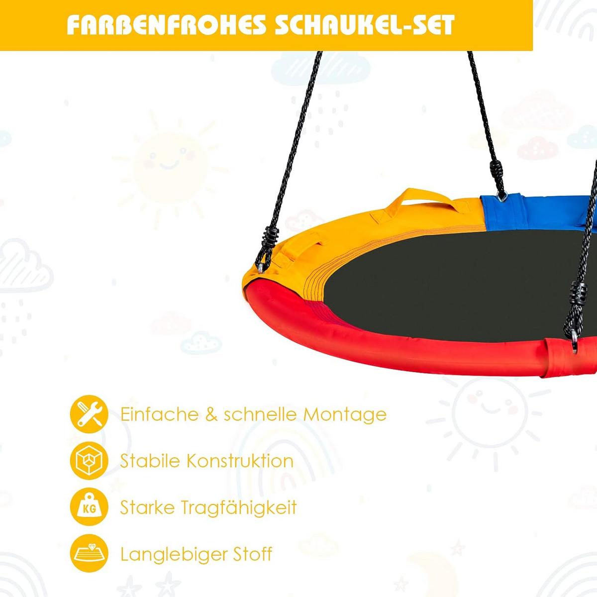 KINDERSCHAUKEL ‎Bunt - Multicolor, Textil (100/180/100cm) - COSTWAY