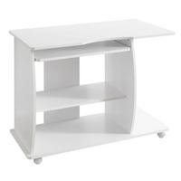 COMPUTERTISCH Rollbar Mit Tastaturauszug Und Druckerablage GRASSE, Weiß 50x90x71 cm - Weiß, Holzwerkstoff (90/50/71cm) - KADIMA DESIGN