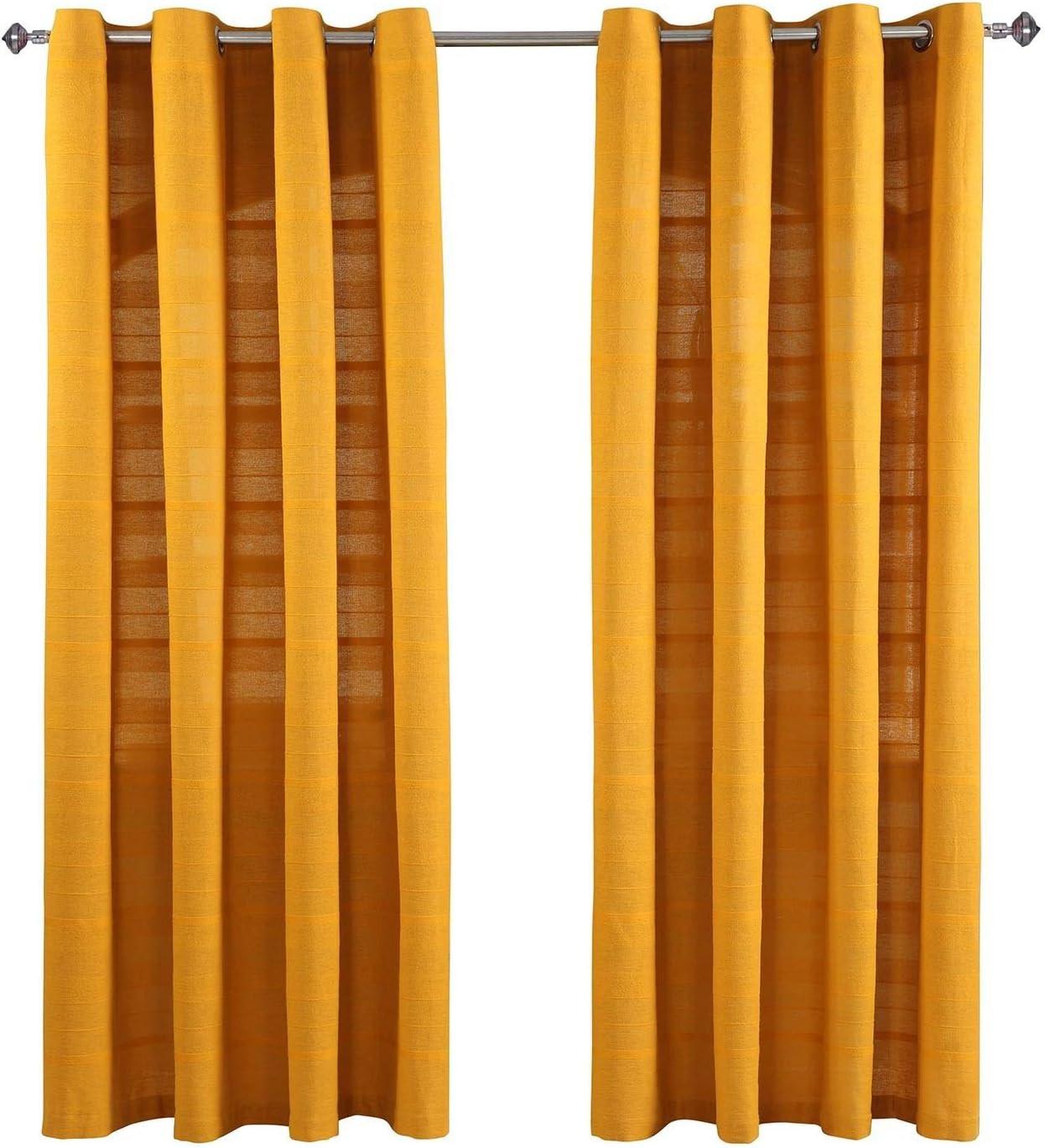 ÖSENVORHANG Rajput blickdicht 2er-Set, 167/228 cm - Currygelb, Textil (167/228cm) - Homescapes