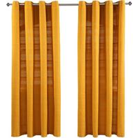 ÖSENVORHANG Rajput blickdicht 2er-Set, 167/228 cm - Currygelb, Textil (167/228cm) - Homescapes