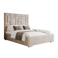 POLSTERBETT BRIGITTE SILVER mit Bettkasten 140x200 cm Element 17 - Beige, Textil (140/200cm) - Lookway