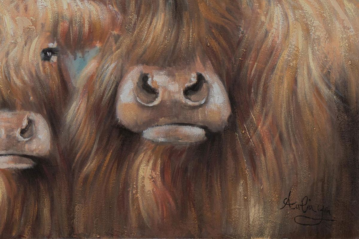 ACRYLBILD HANDGEMALT 100/75 cm - Braun, Holz/Textil (100/75cm) - KUNSTLOFT