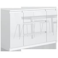 KOMMODE Weiß, Hochglanz 120/79/39 - Weiß Hochglanz/Weiß, Holzwerkstoff (120/79/39cm) - RAUMHIRSCH FURNITURE