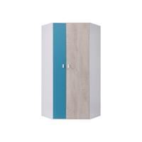 ECKKLEIDERSCHRANK Planet 02 L / P - Blau/Eichefarben, Holzwerkstoff (90/190/90cm) - MIRJAN24