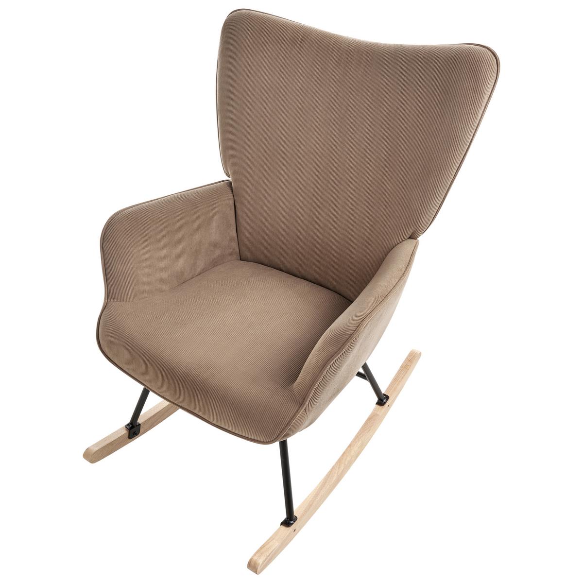 SCHAUKELSESSEL Taupe Arset - Taupe/Schwarz, Textil (71/104/83cm) - Beliani