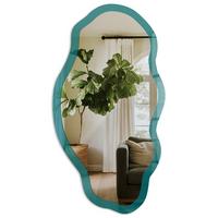 SPIEGEL 90x45 cm asymmetrisch mit Druck - Dunkeltürkis - Transparent, Glas (45/90/0.4cm) - TULUP